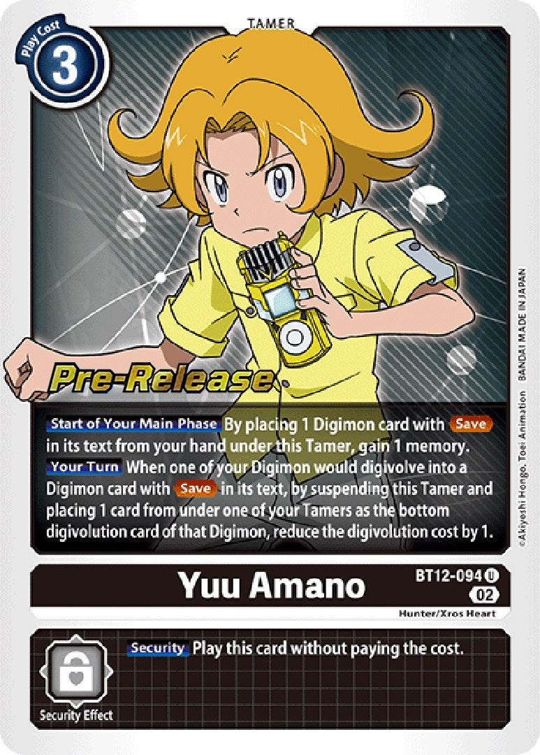 Yuu Amano [BT12-094] [Across Time Pre-Release Cards] | Amazing Games TCG