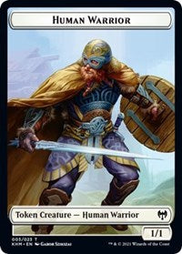 Human Warrior // Bear Double-sided Token [Kaldheim Tokens] | Amazing Games TCG
