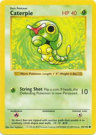 Caterpie (45/102) [Base Set Shadowless Unlimited] | Amazing Games TCG