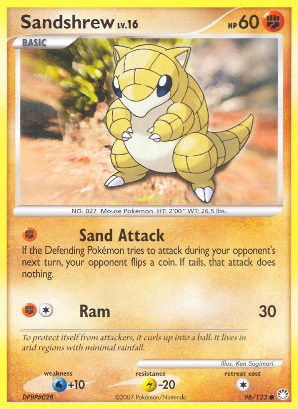 Sandshrew (96/123) [Diamond & Pearl: Mysterious Treasures] | Amazing Games TCG