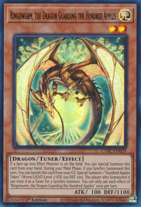 Ringowurm, the Dragon Guarding the Hundred Apples [CYAC-EN029] Ultra Rare | Amazing Games TCG