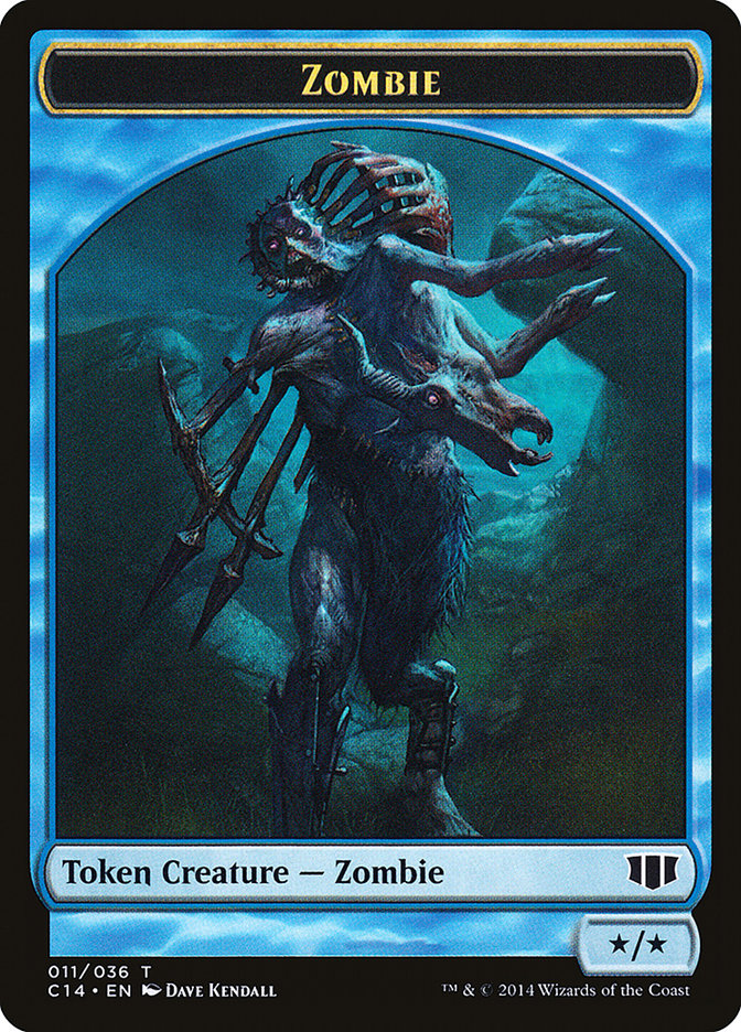 Teferi, Temporal Archmage Emblem // Zombie (011/036) Double-sided Token [Commander 2014 Tokens] | Amazing Games TCG