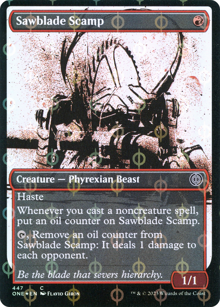 Sawblade Scamp (Showcase Ichor Step-and-Compleat Foil) [Phyrexia: All Will Be One] | Amazing Games TCG