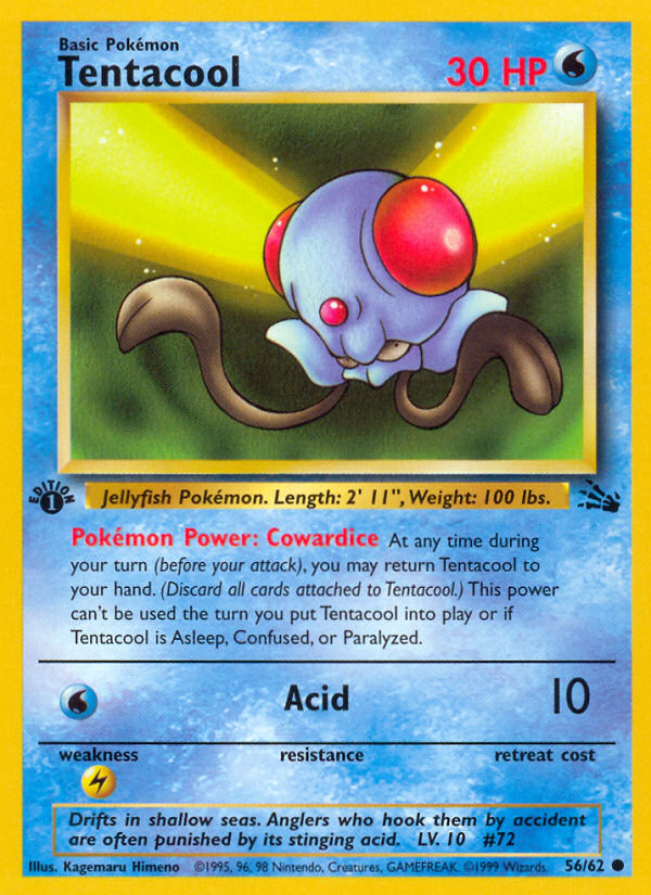 Tentacool (56/62) [Fossil 1st Edition] | Amazing Games TCG