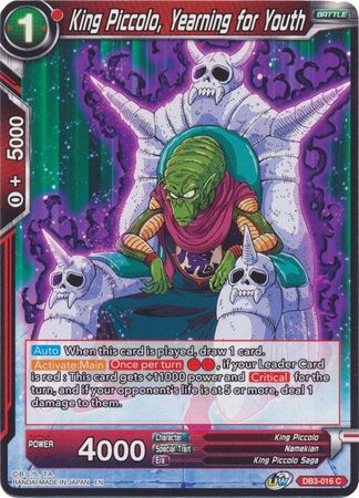 King Piccolo, Yearning for Youth (DB3-016) [Giant Force] | Amazing Games TCG