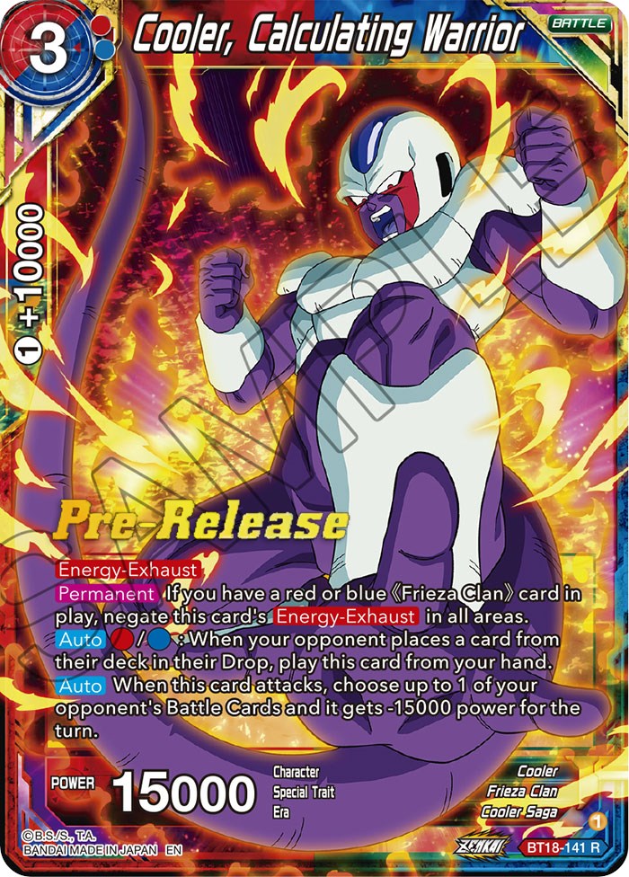 Cooler, Calculated Warrior (BT18-141) [Dawn of the Z-Legends Prerelease Promos] | Amazing Games TCG