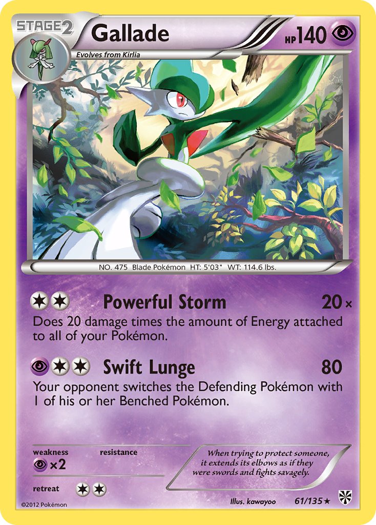 Gallade (61/135) (Cosmos Holo) (Blister Exclusive) [Black & White: Plasma Storm] | Amazing Games TCG