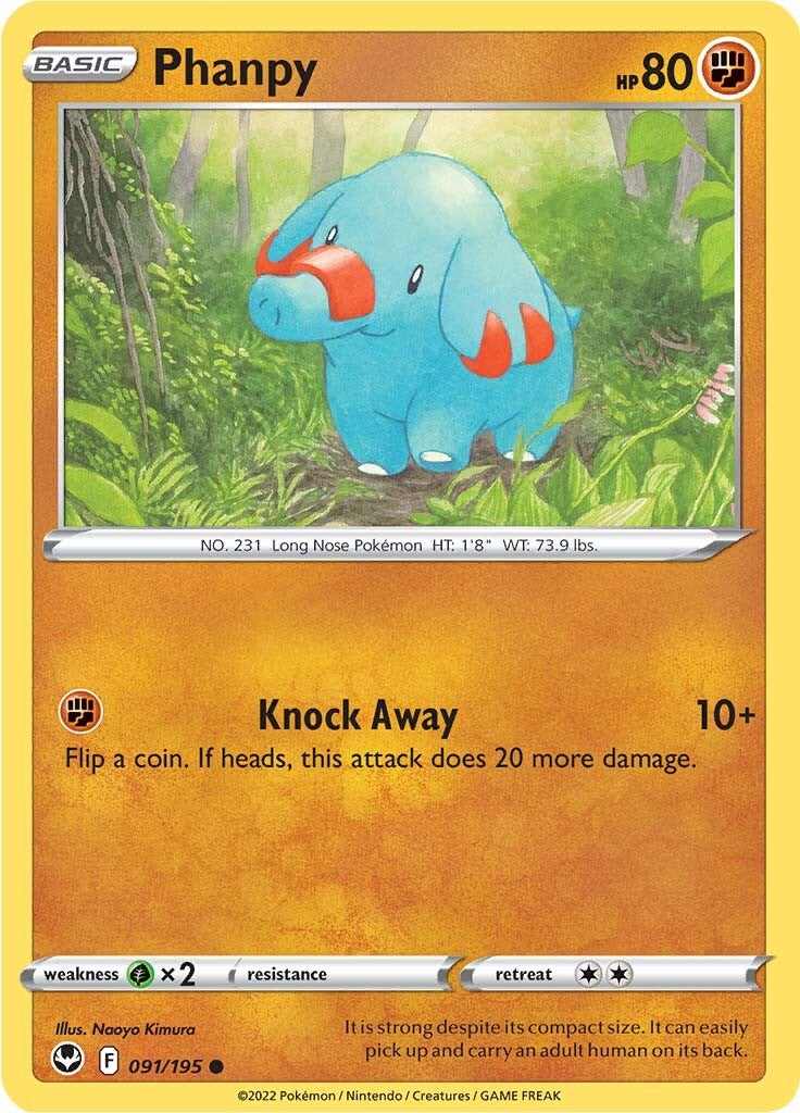 Phanpy (091/195) [Sword & Shield: Silver Tempest] | Amazing Games TCG