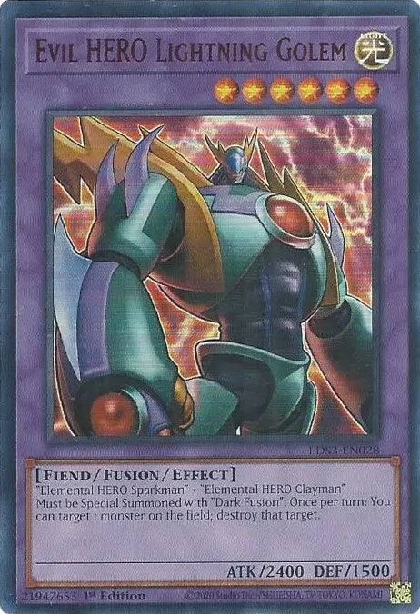 Evil HERO Lightning Golem (Red) [LDS3-EN028] Ultra Rare | Amazing Games TCG