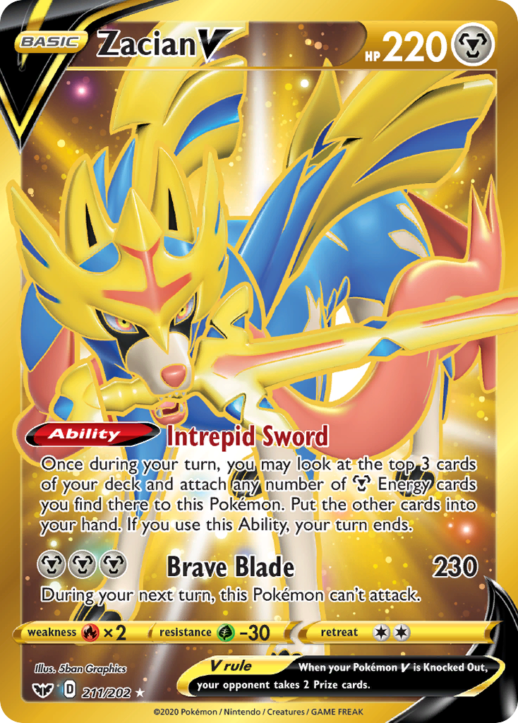 Zacian V (211/202) [Sword & Shield: Base Set] | Amazing Games TCG