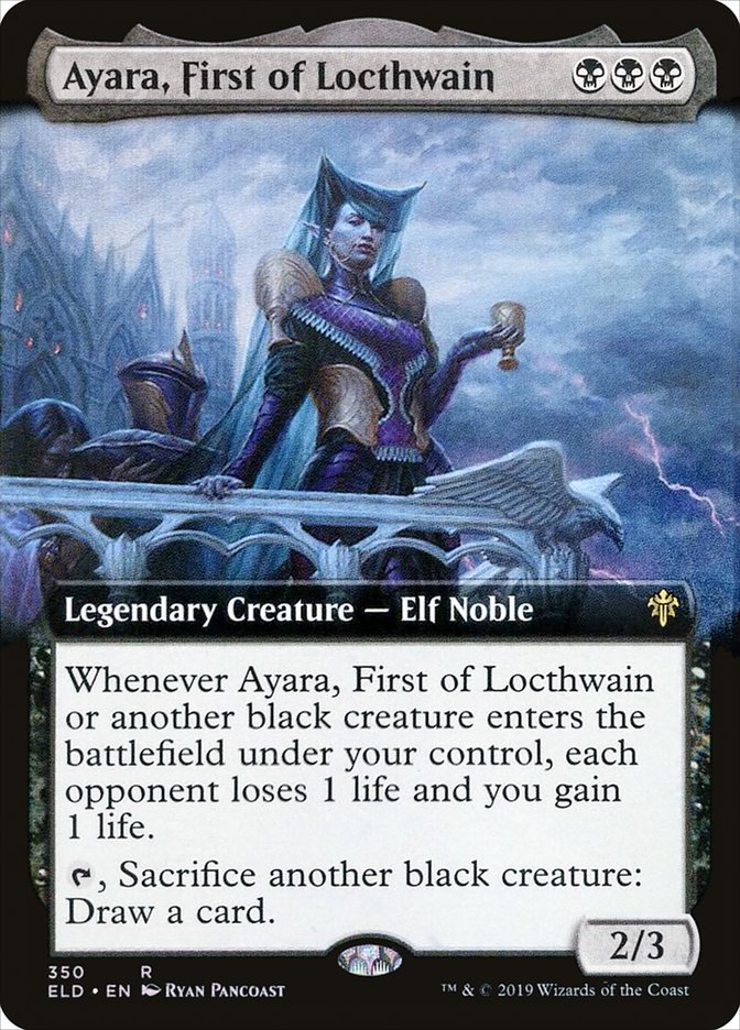 Ayara, First of Locthwain (Extended Art) [Throne of Eldraine] | Amazing Games TCG