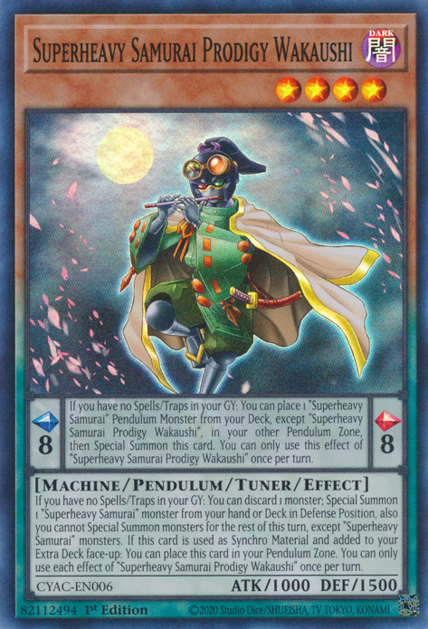 Superheavy Samurai Prodigy Wakaushi [CYAC-EN006] Super Rare | Amazing Games TCG