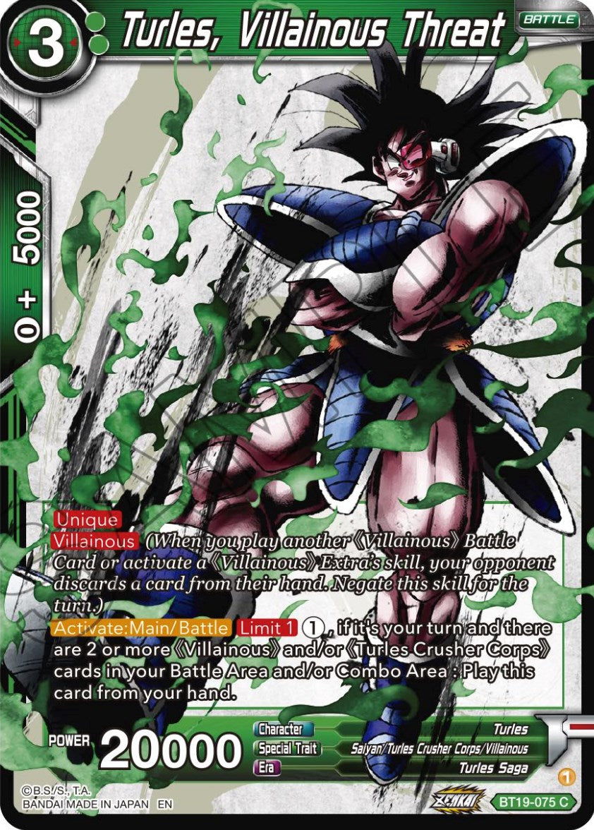 Turles, Villainous Threat (BT19-075) [Fighter's Ambition] | Amazing Games TCG