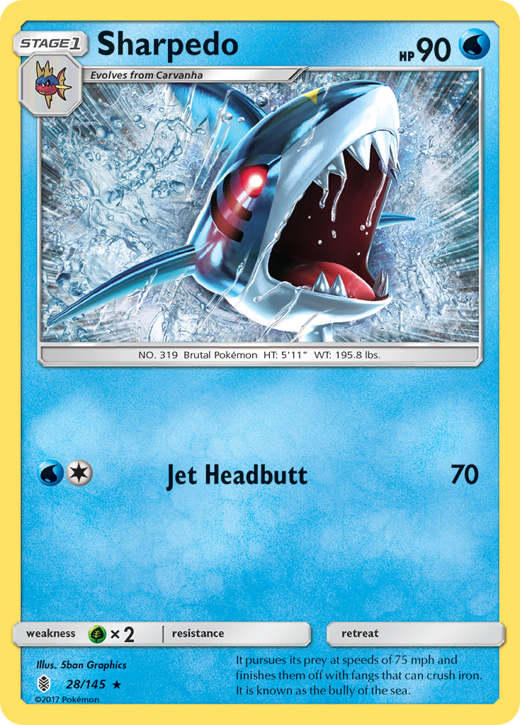 Sharpedo (28/145) [Sun & Moon: Guardians Rising] | Amazing Games TCG