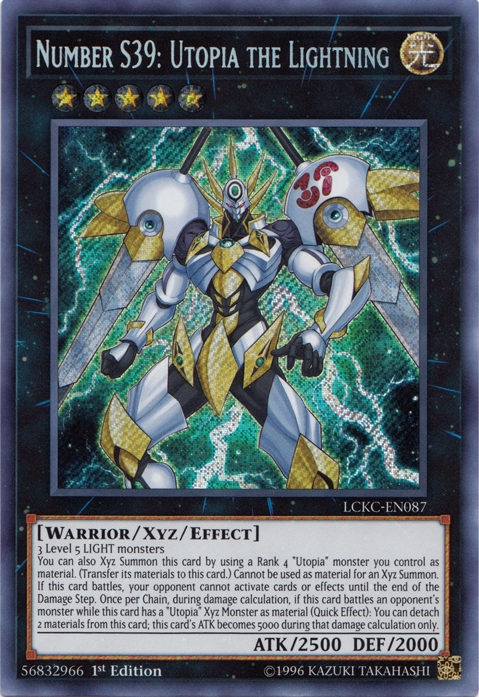 Number S39: Utopia the Lightning [LCKC-EN087] Secret Rare | Amazing Games TCG