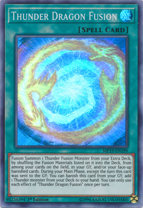 Thunder Dragon Fusion [MP19-EN199] Super Rare | Amazing Games TCG