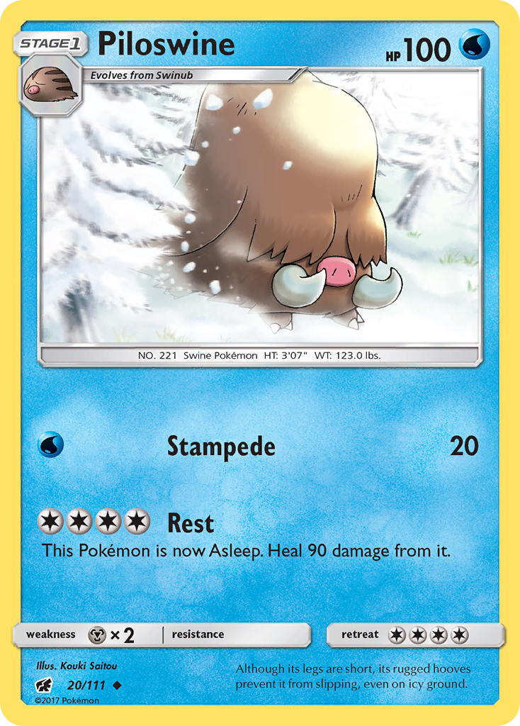 Piloswine (20/111) [Sun & Moon: Crimson Invasion] | Amazing Games TCG