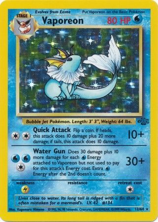 Vaporeon (12/64) [Jungle Unlimited] | Amazing Games TCG