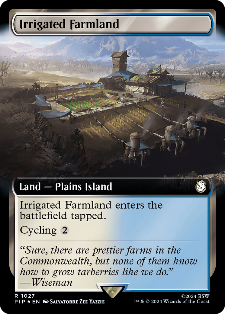 Irrigated Farmland (Extended Art) (Surge Foil) [Fallout] | Amazing Games TCG