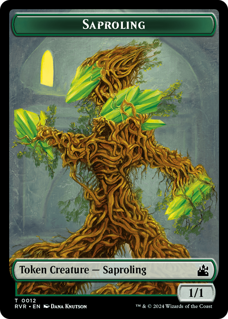 Saproling // Angel (0002) Double-Sided Token [Ravnica Remastered Tokens] | Amazing Games TCG