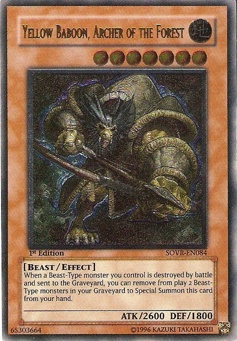 Yellow Baboon, Archer of the Forest [SOVR-EN084] Ultimate Rare | Amazing Games TCG