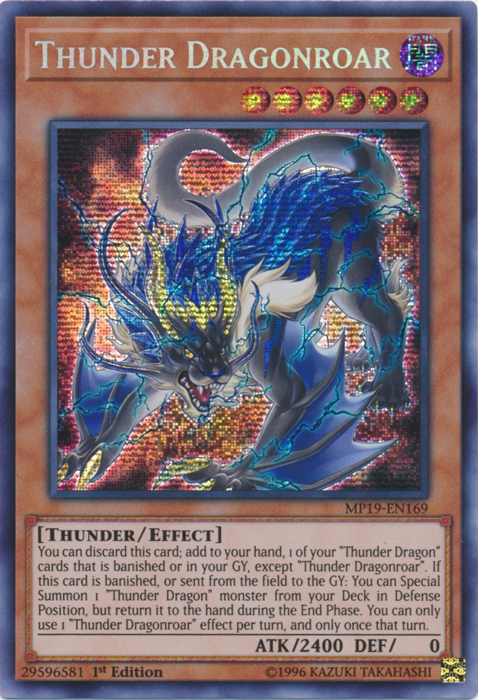 Thunder Dragonroar [MP19-EN169] Prismatic Secret Rare | Amazing Games TCG