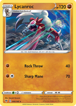 Lycanroc (095/185) [Sword & Shield: Vivid Voltage] | Amazing Games TCG