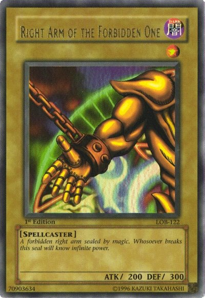 Right Arm of the Forbidden One [LOB-122] Ultra Rare | Amazing Games TCG