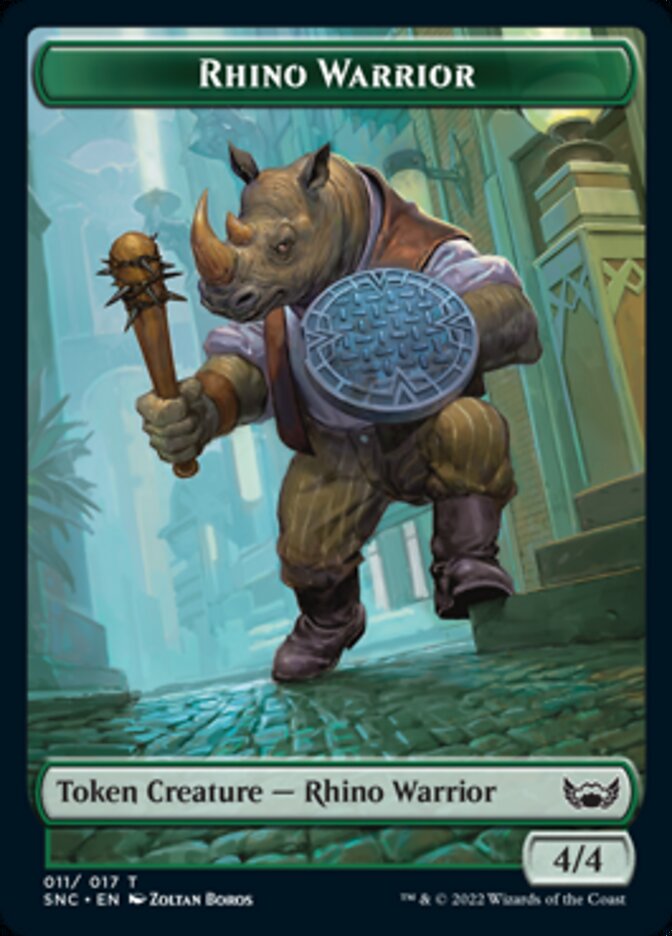 Ogre Warrior // Rhino Warrior Double-sided Token [Streets of New Capenna Tokens] | Amazing Games TCG