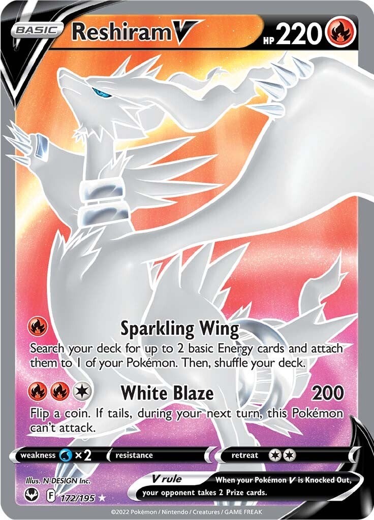 Reshiram V (172/195) [Sword & Shield: Silver Tempest] | Amazing Games TCG