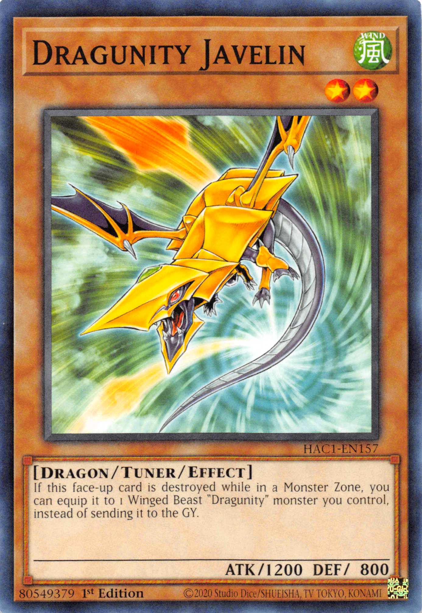 Dragunity Javelin [HAC1-EN157] Common | Amazing Games TCG