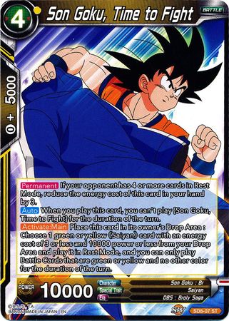 Son Goku, Time to Fight (Starter Deck - Rising Broly) [SD8-07] | Amazing Games TCG