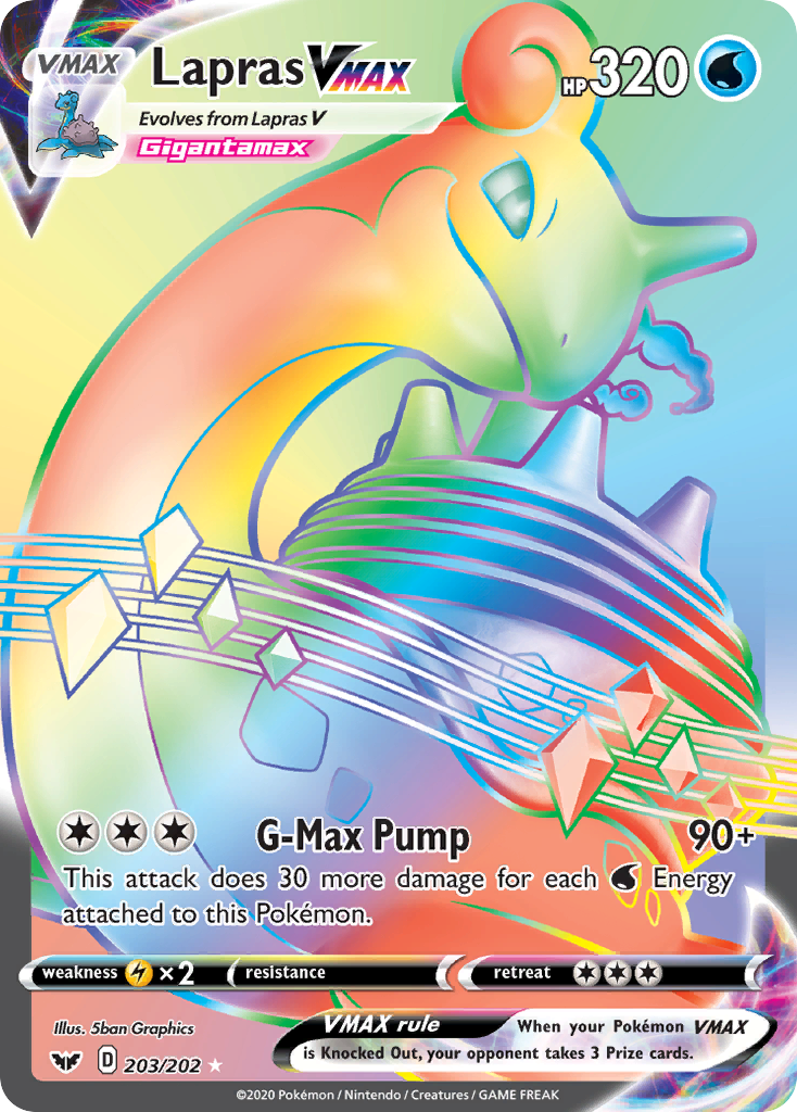 Lapras VMAX (203/202) [Sword & Shield: Base Set] | Amazing Games TCG