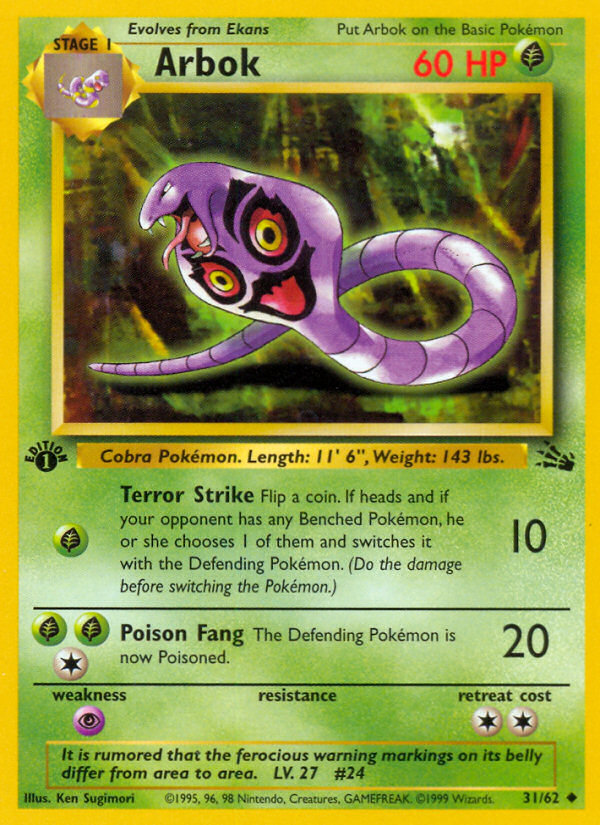 Arbok (31/62) [Fossil 1st Edition] | Amazing Games TCG