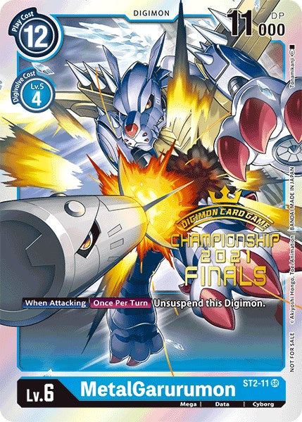 MetalGarurumon [ST2-11] (2021 Championship Finals Event Pack Alt-Art Gold Stamp Set) [Starter Deck: Cocytus Blue Promos] | Amazing Games TCG