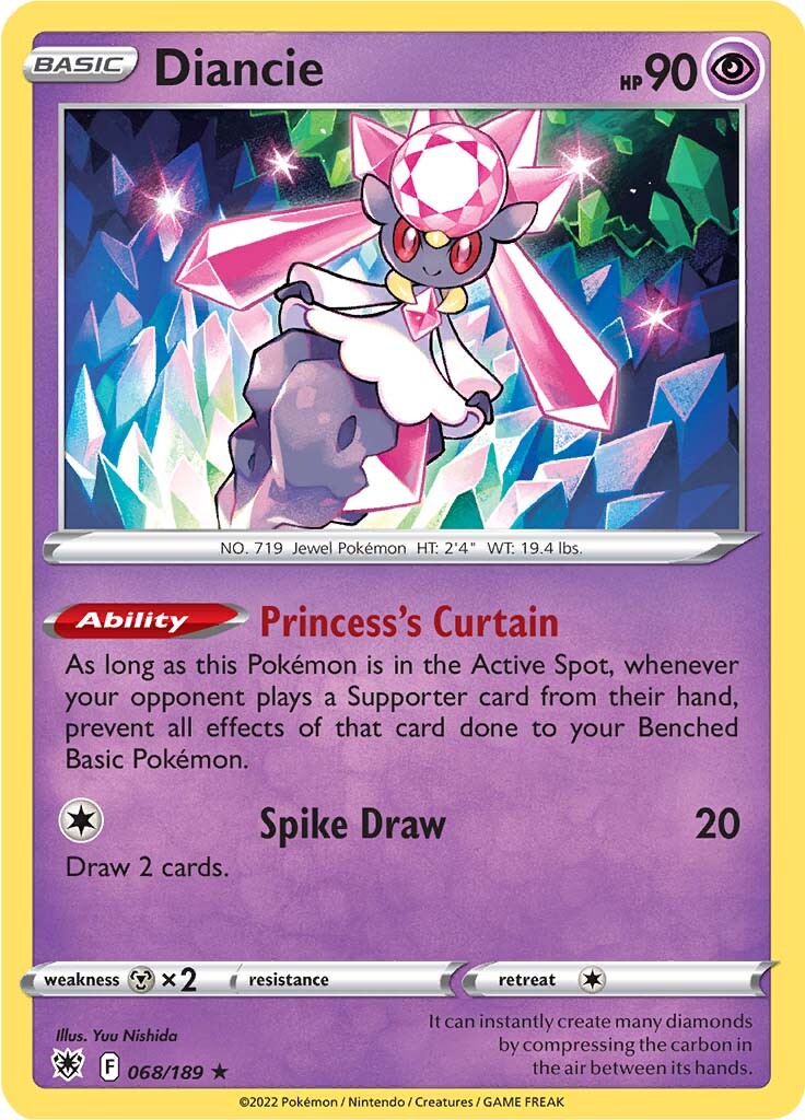 Diancie (068/189) [Sword & Shield: Astral Radiance] | Amazing Games TCG