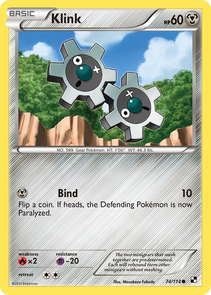 Klink (74/114) (Cracked Ice Holo) (Blister Exclusive) [Black & White: Base Set] | Amazing Games TCG