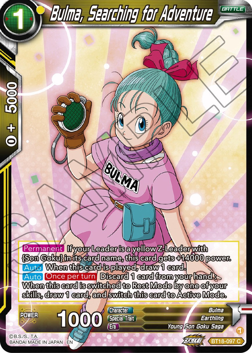 Bulma, Searching for Adventure (BT18-097) [Dawn of the Z-Legends] | Amazing Games TCG