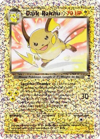 Dark Raichu (S3/S4) [Box Topper] | Amazing Games TCG