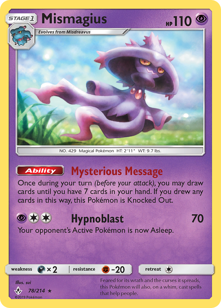 Mismagius (78/214) [Sun & Moon: Unbroken Bonds] | Amazing Games TCG