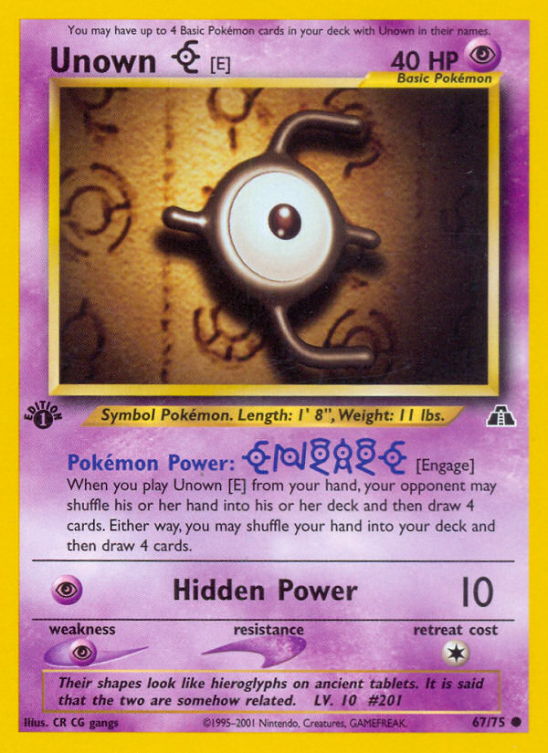 Unown [E] (67/75) [Neo Discovery 1st Edition] | Amazing Games TCG