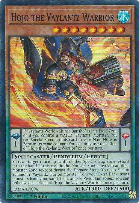 Hojo the Vaylantz Warrior [TAMA-EN004] Super Rare | Amazing Games TCG