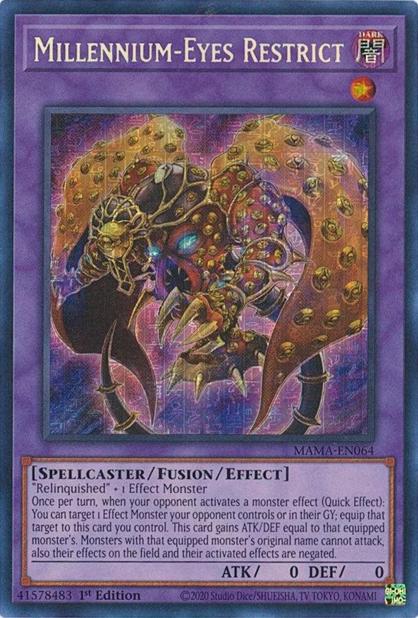 Millennium-Eyes Restrict [MAMA-EN064] Secret Pharaoh's Rare | Amazing Games TCG