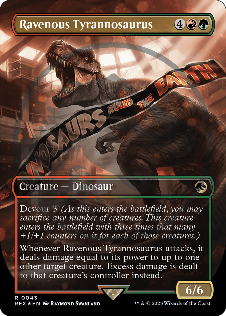 Ravenous Tyrannosaurus Emblem (Borderless) [Jurassic World Collection Tokens] | Amazing Games TCG