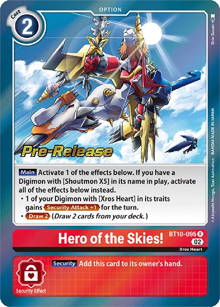 Hero of the Skies! [BT10-095] [Xros Encounter Pre-Release Cards] | Amazing Games TCG