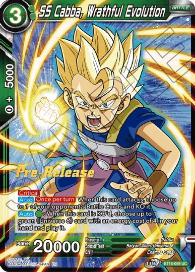 SS Cabba, Wrathful Evolution (BT16-059) [Realm of the Gods Prerelease Promos] | Amazing Games TCG