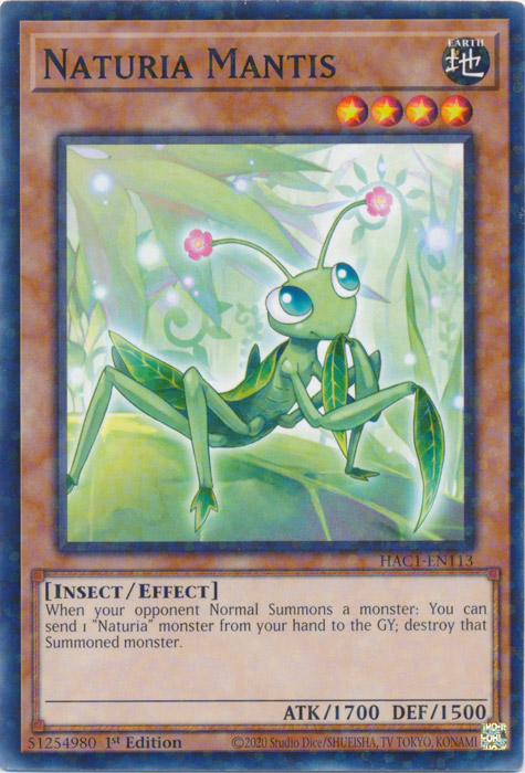 Naturia Mantis (Duel Terminal) [HAC1-EN113] Common | Amazing Games TCG