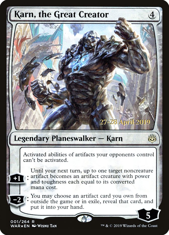Karn, the Great Creator  [War of the Spark Prerelease Promos] | Amazing Games TCG