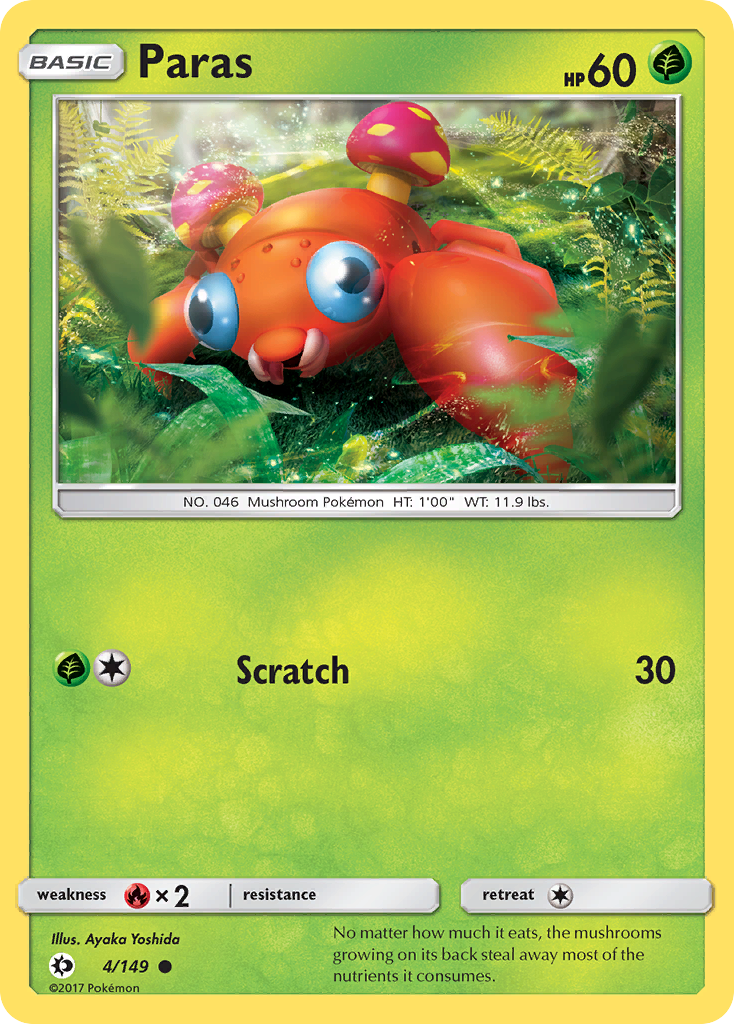 Paras (4/149) [Sun & Moon: Base Set] | Amazing Games TCG