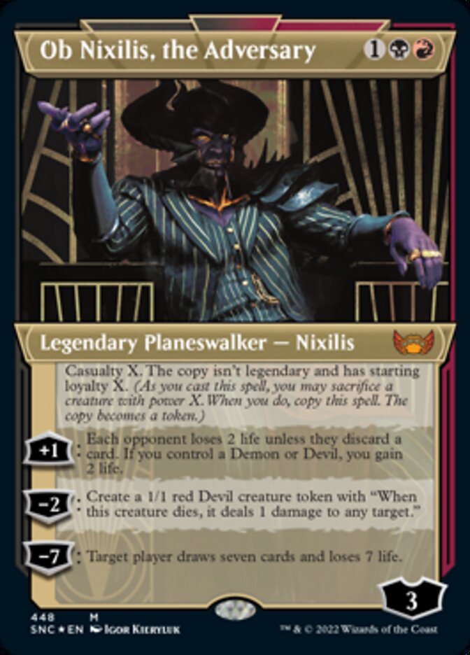 Ob Nixilis, the Adversary (Showcase Art Deco Foil Etched) [Streets of New Capenna] | Amazing Games TCG